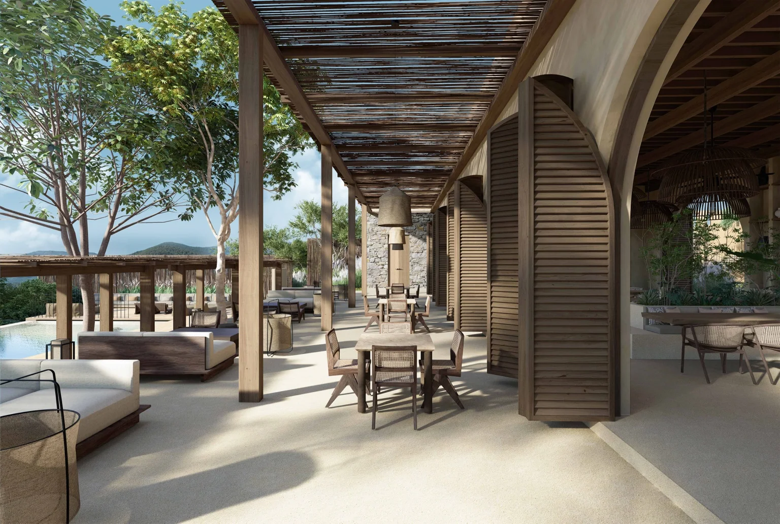 Earthlinks Matale concept render in a mountain landscape